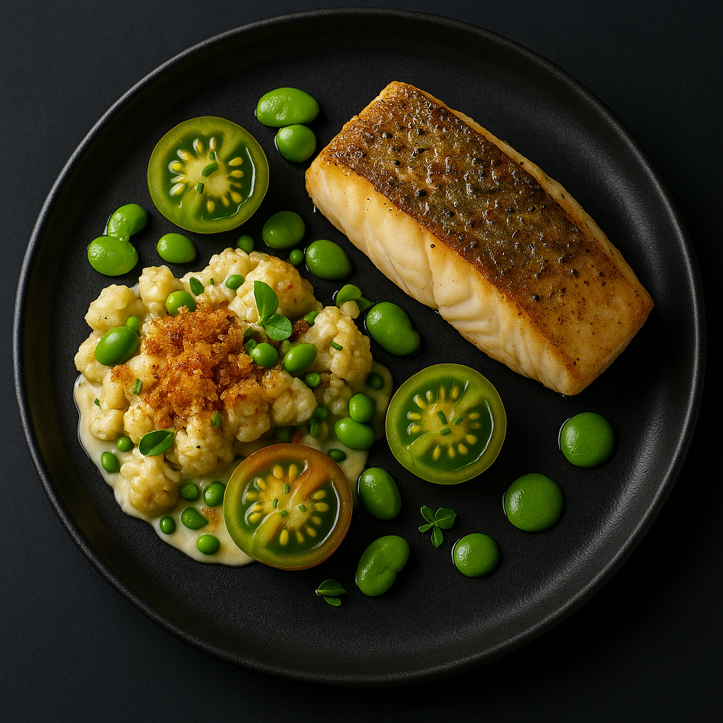 Lieu Jaune, Chou-Fleur en Textures & Tomates Zebra