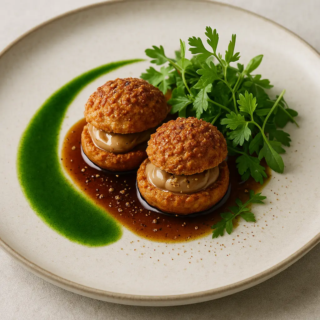 Choux et praliné à la sauce soja
