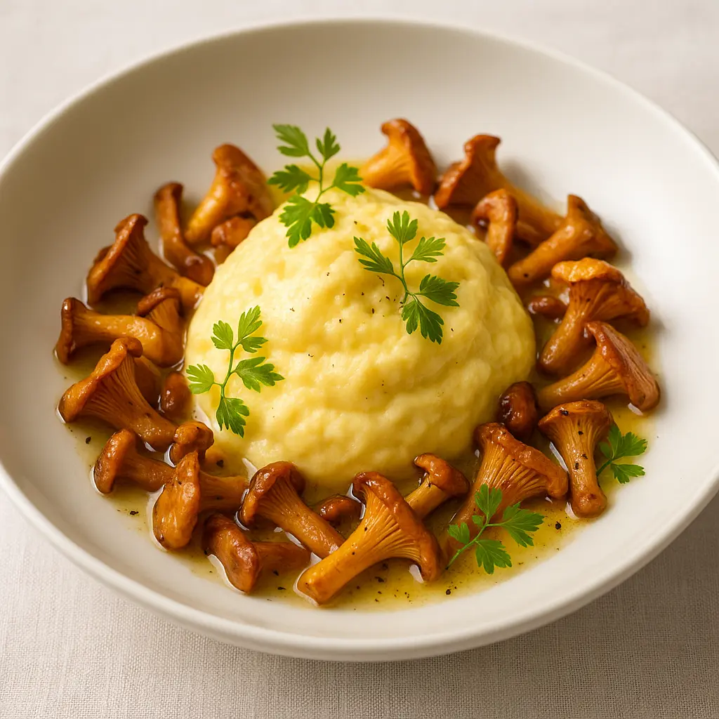 Fine mousseline d’œufs brouillés aux girolles